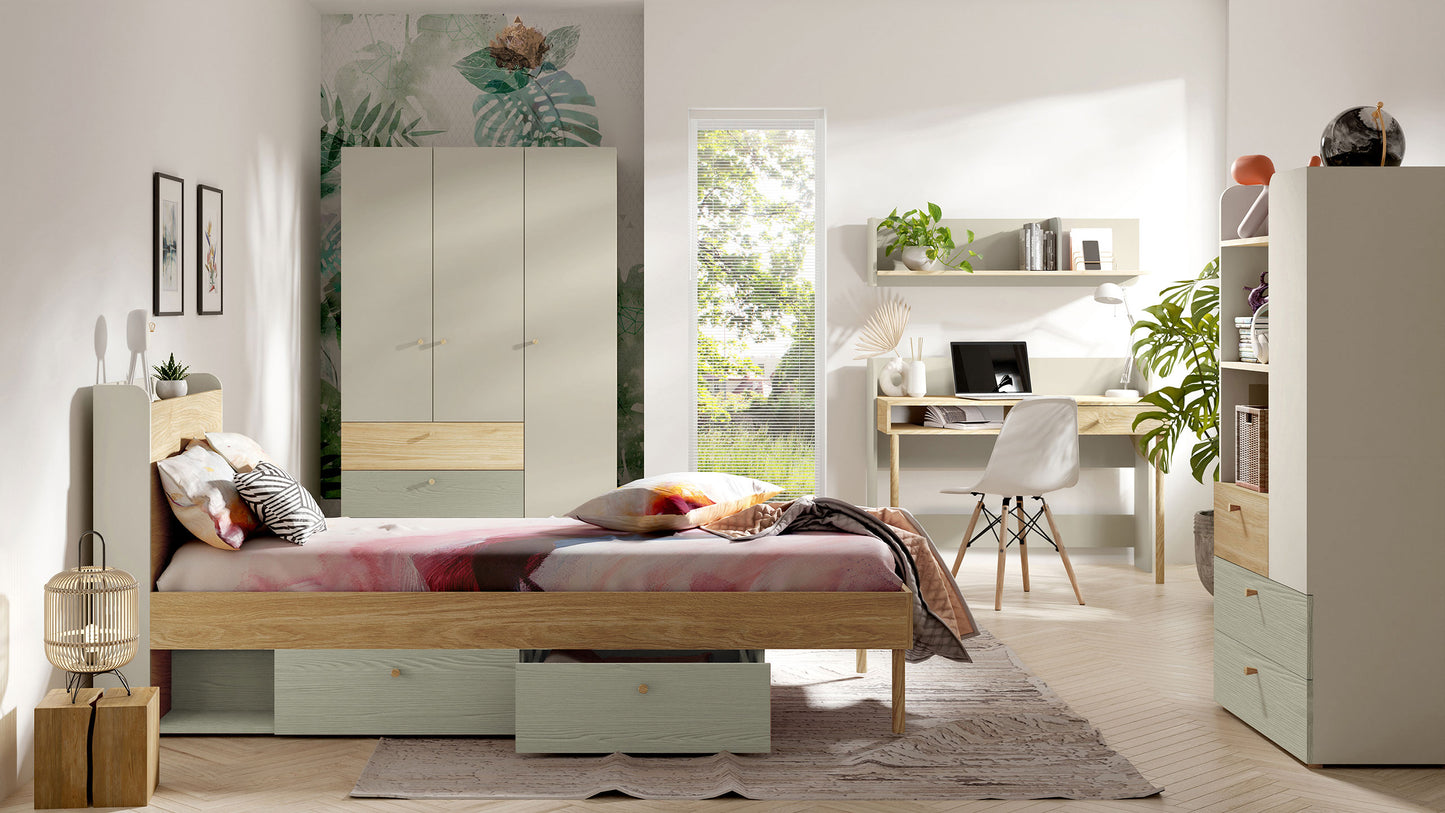 Cama Yuki 1N2G 90cm Verde