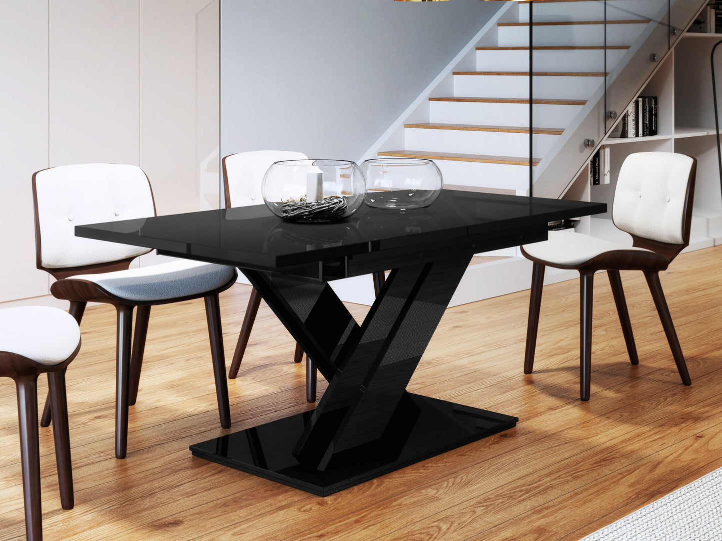 Mesa Extensível Bronx Preto Brilhante