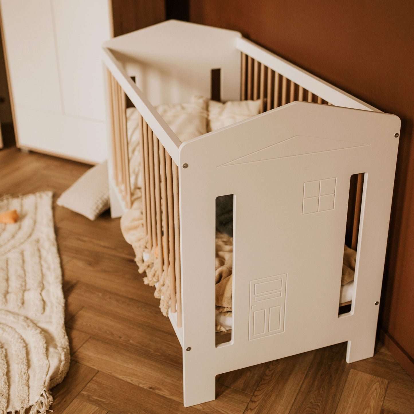 Berço Ida 120X60 Faia e Branco