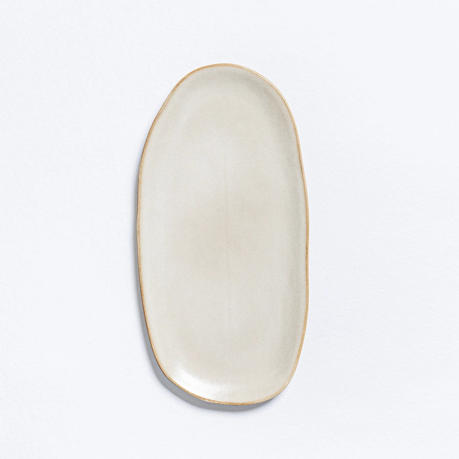 2 Oval Terra Porcelain Stoneware Trays 34.5cm