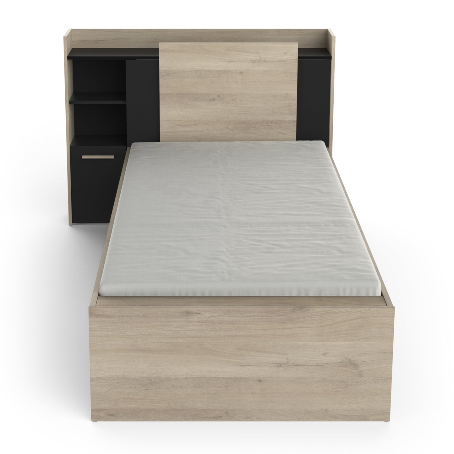 Cama Life 90x190 1G c/ Arrumação Preto