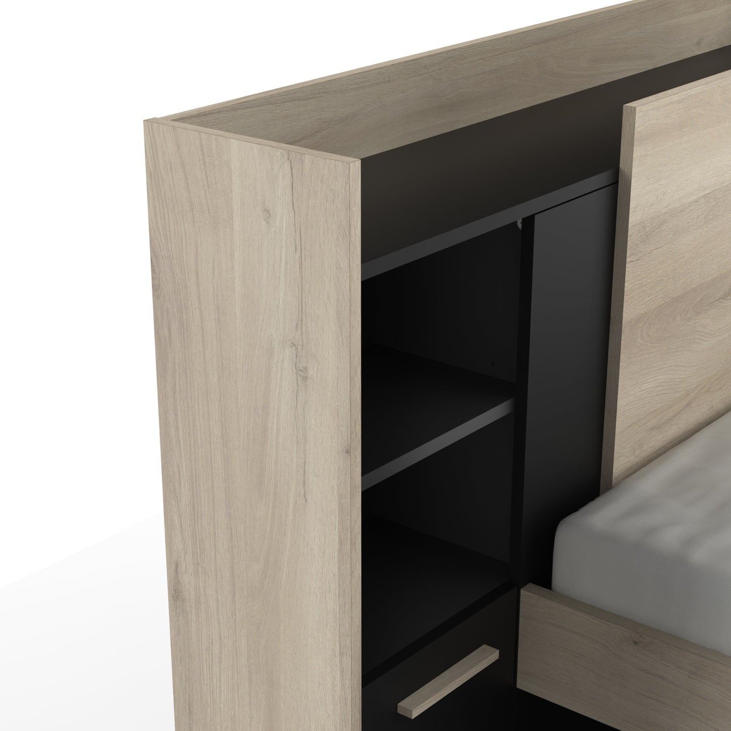 Cama Life 90x190 1G c/ Arrumação Preto