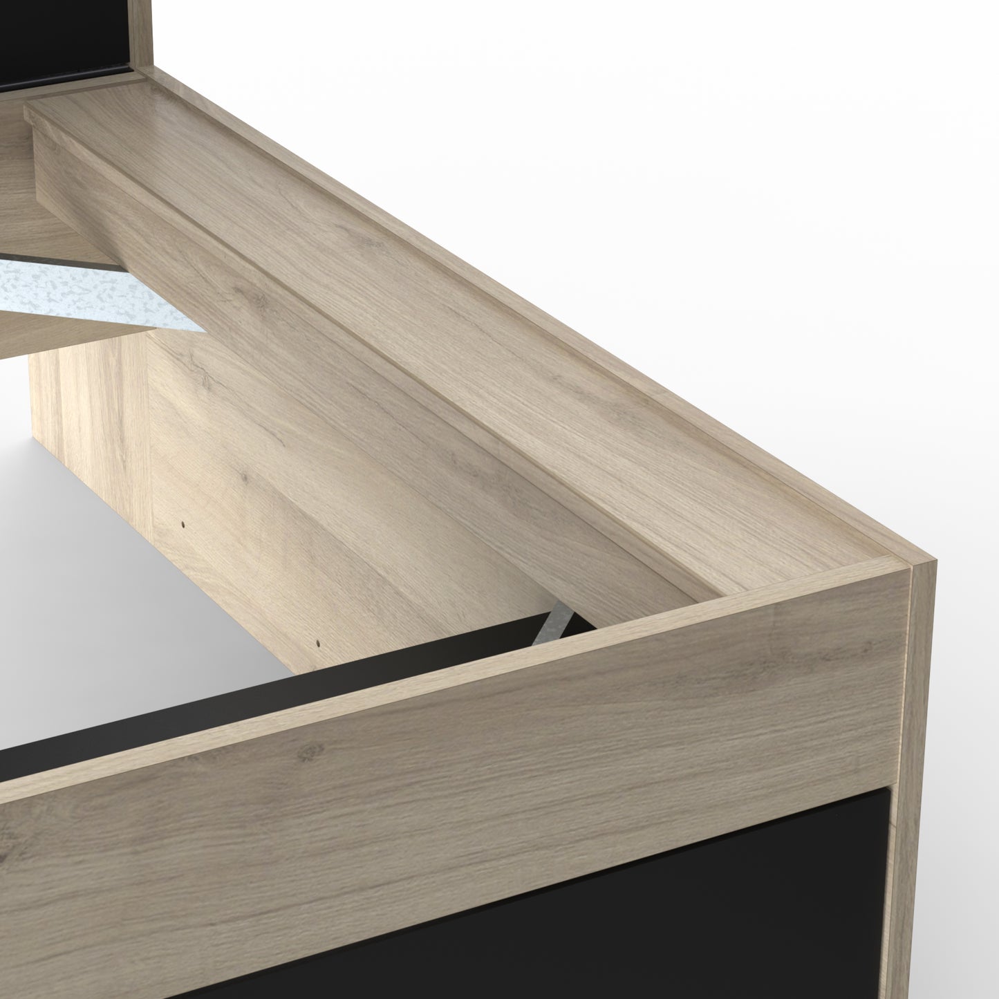 Cama Life 90X190 c/ Arrumação Preto