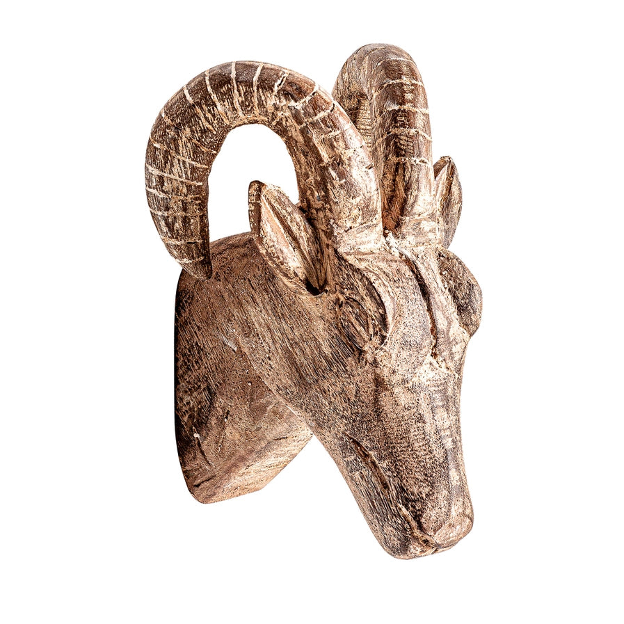 Goat Figure, Mango Wood, Brown
