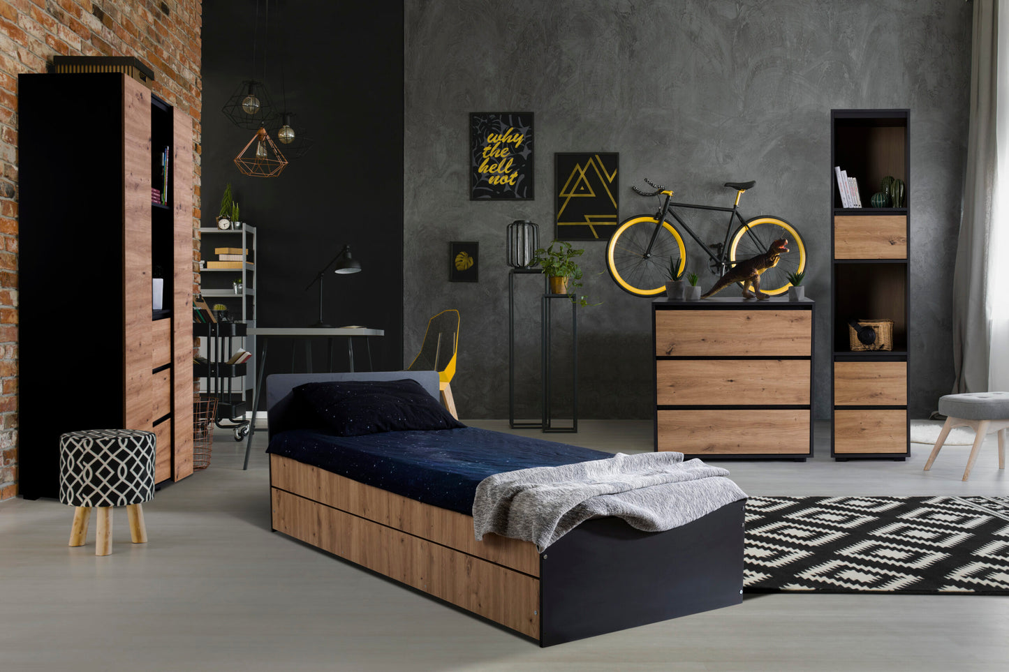 Cama Com Gavetão Dalia 204x94 Antracite