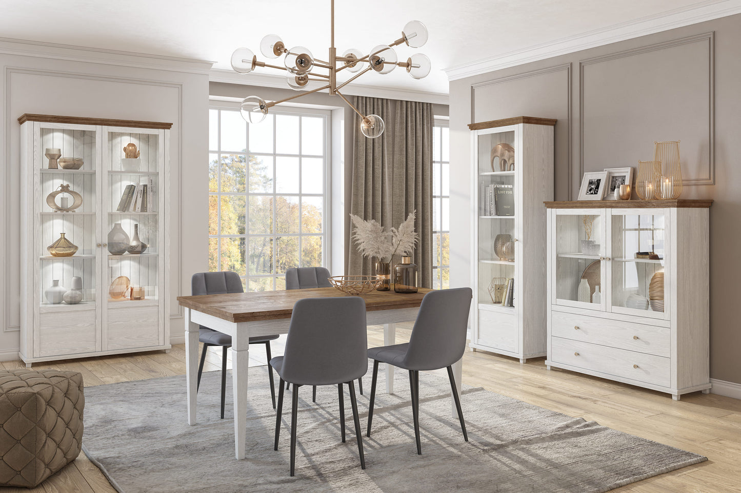 Vitrina Baixa Evora 2P2G Branco