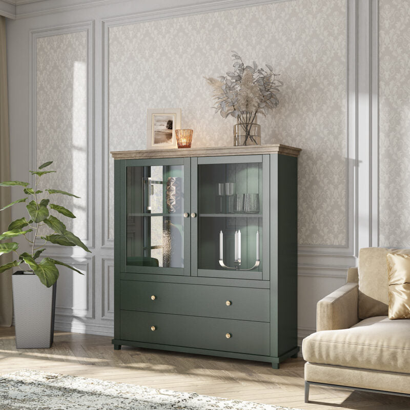 Vitrina Baixa Evora 2P2G Verde
