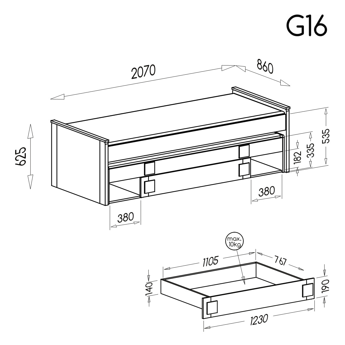 Cama + Cama extra Gumi Antracyt