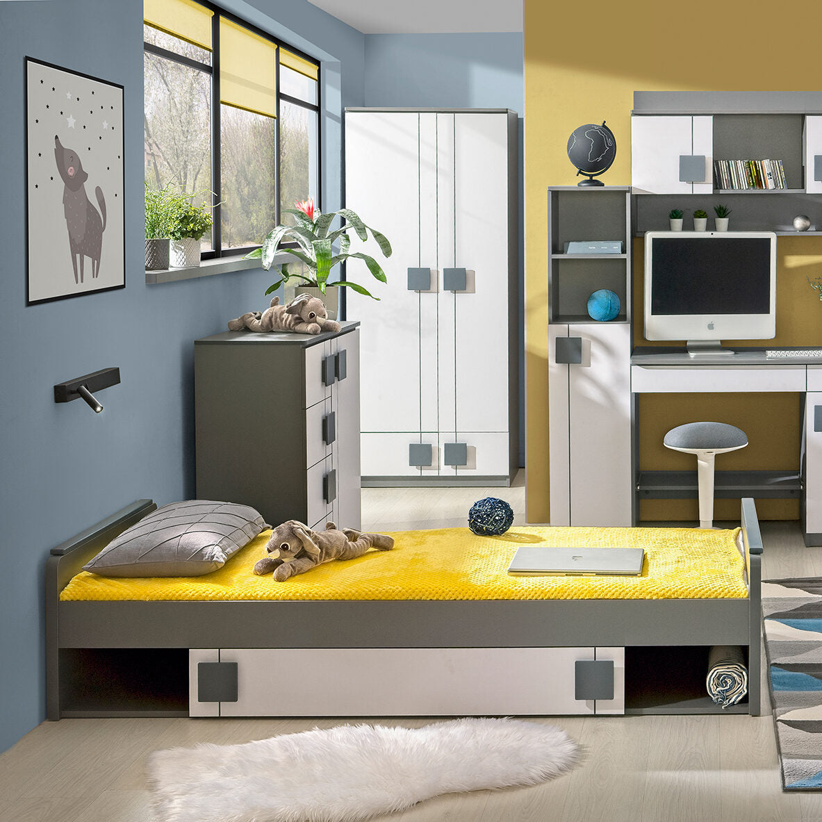Cama com Gavetão Gumi Antracyt