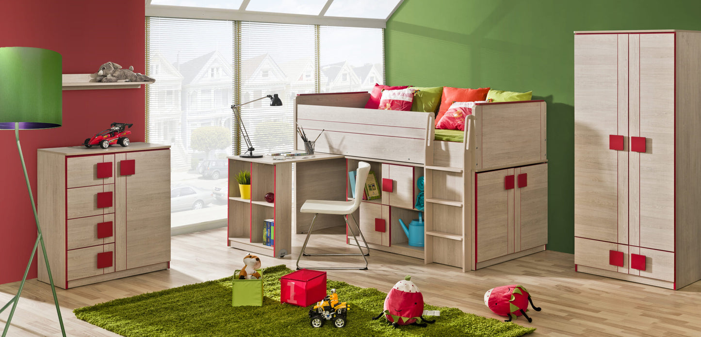 Kit Cama + Secretária + Móvel de Apoio Gumi Dab Dash
