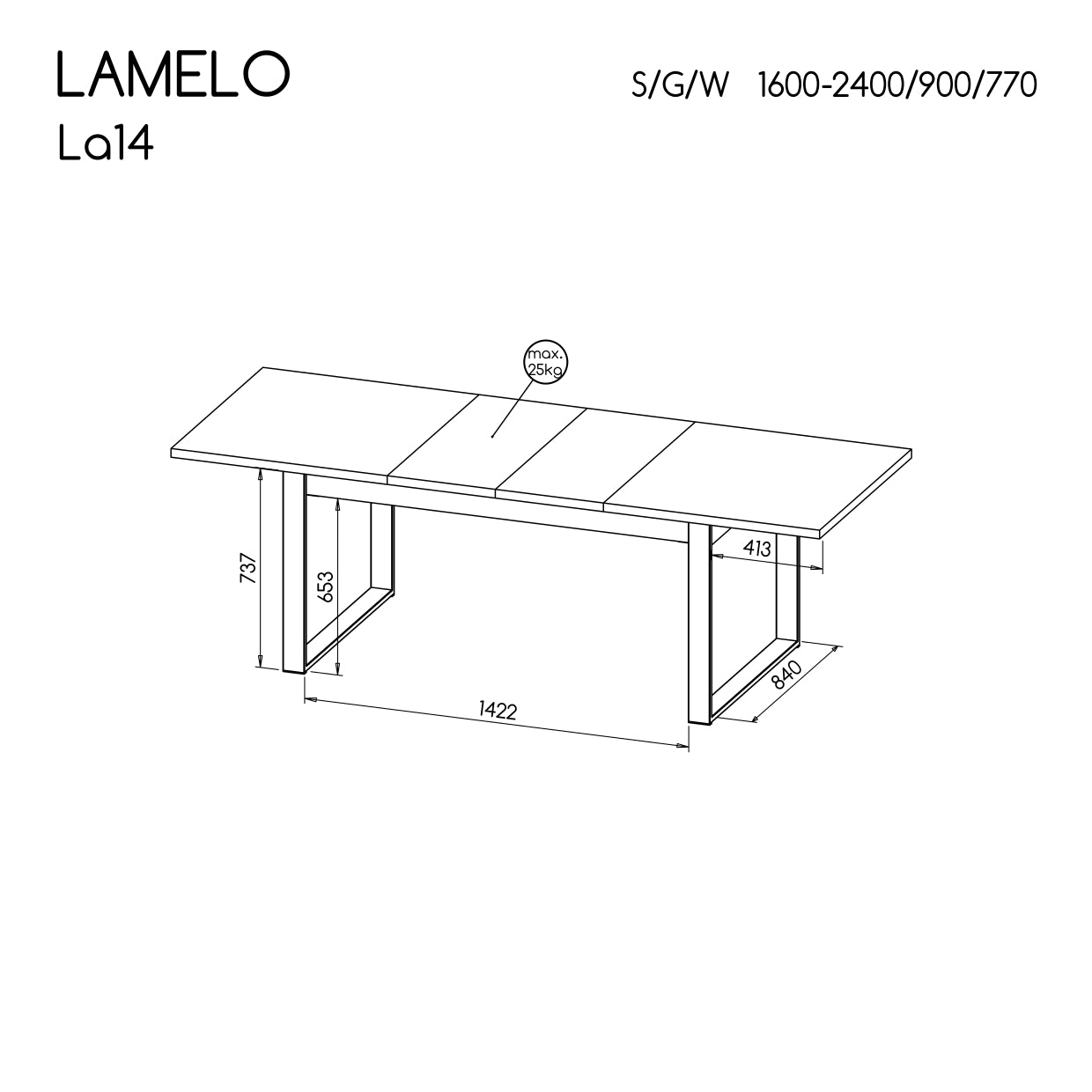 Mesa de Refeição Extensível Lamelo