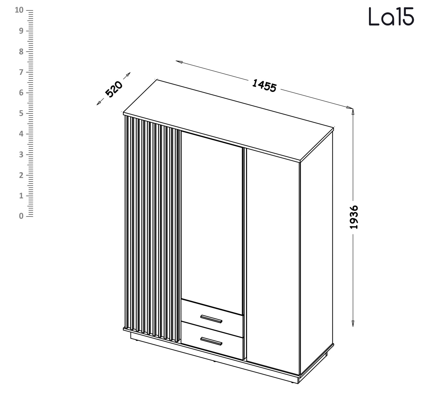 Roupeiro Lamelo 3P2G