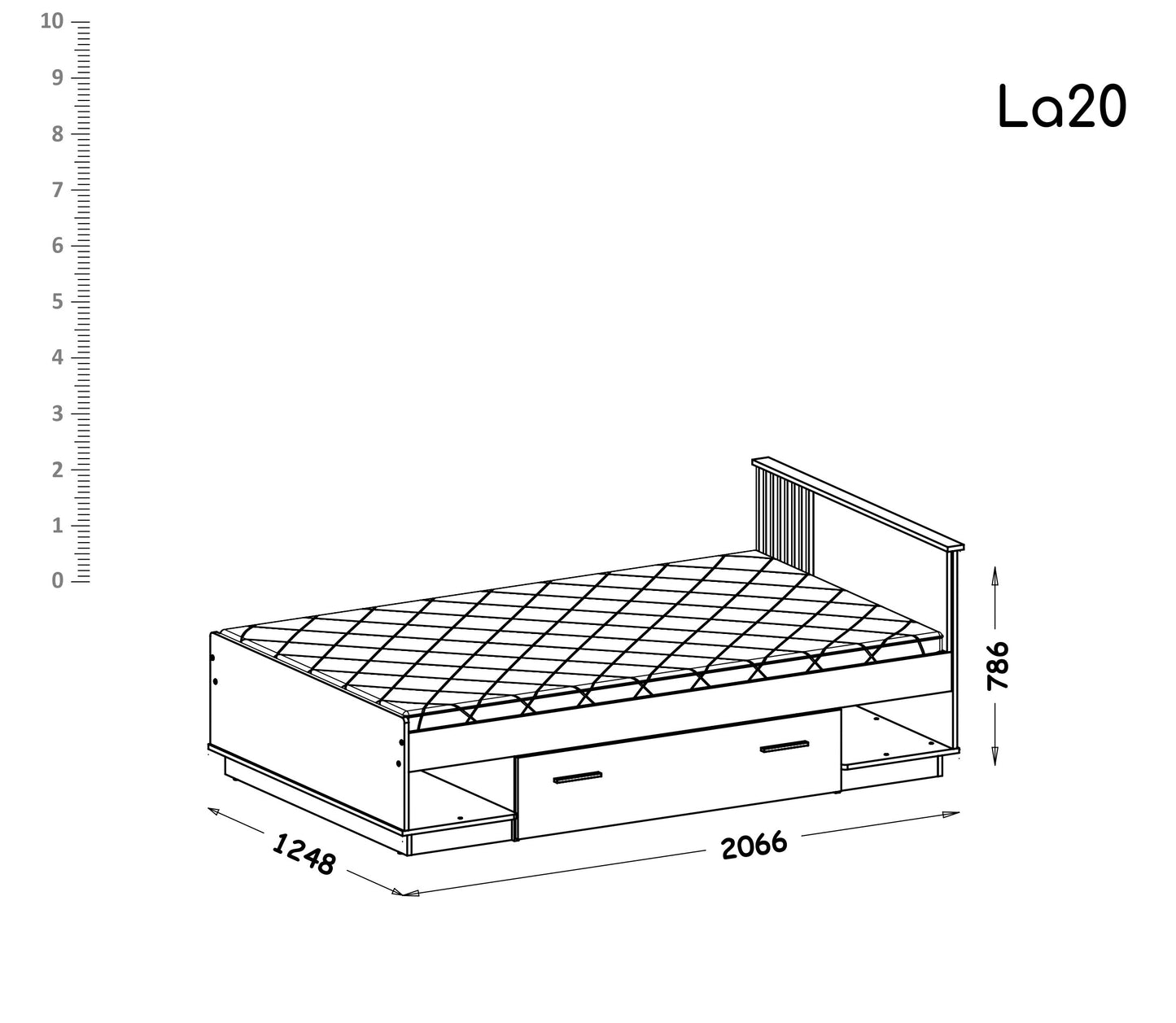 Cama de Solteiro Lamelo 120x200
