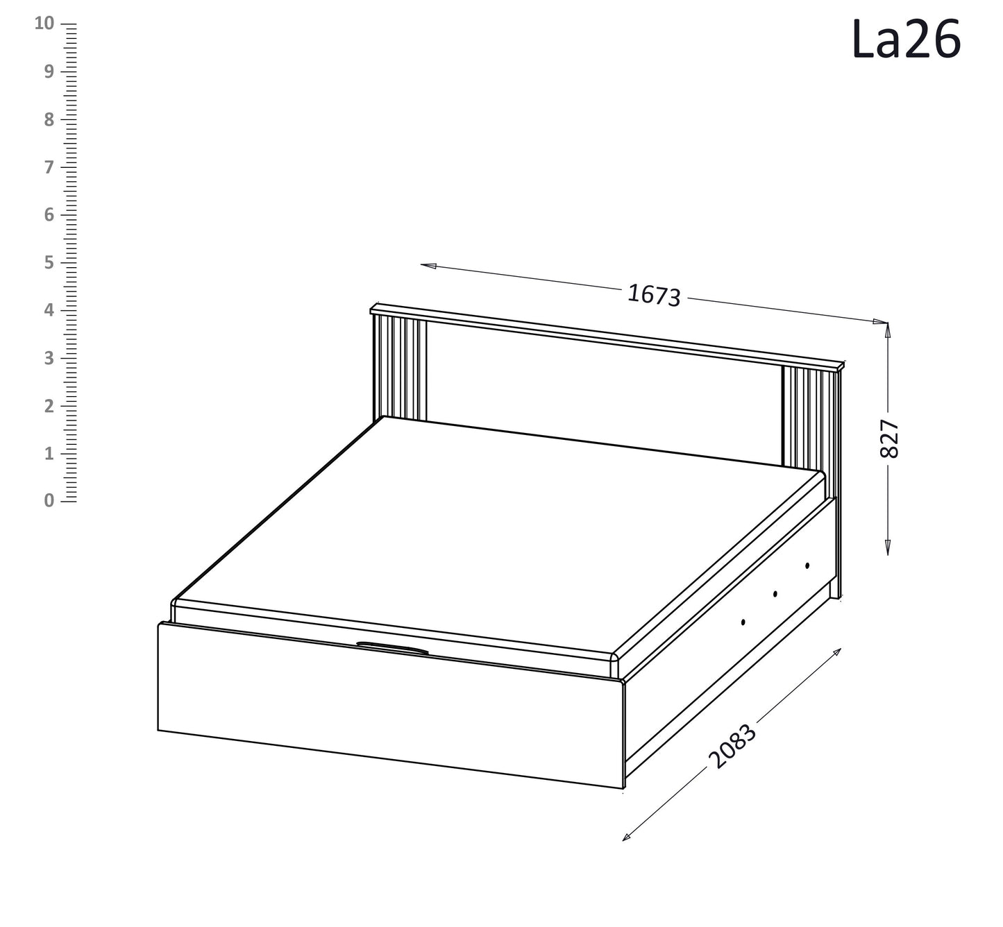 Cama de Casal Lamelo com Estrado Elevatório