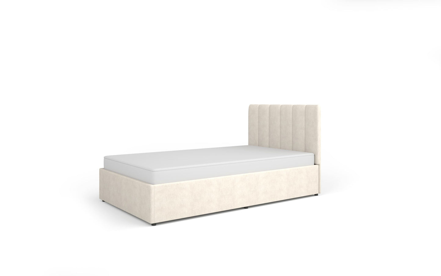 Cama Estofada com Estrado Mossa 120x200cm Bege