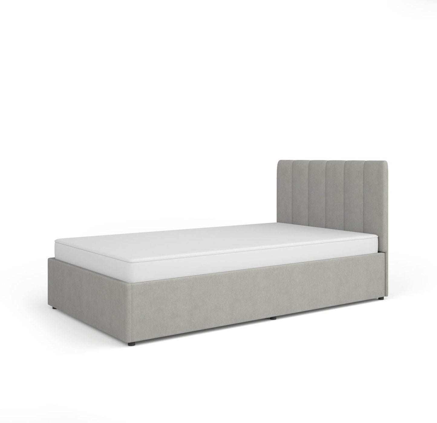 Cama Estofada com Estrado Mossa 120x200cm Cinza