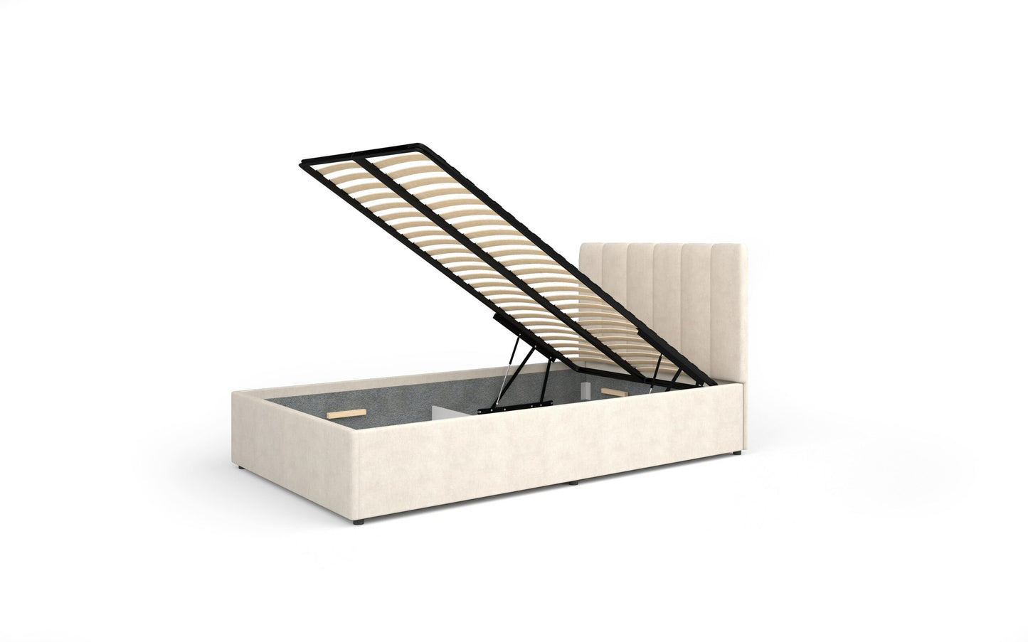 Cama Estofada com Estrado Mossa 120x200cm Bege