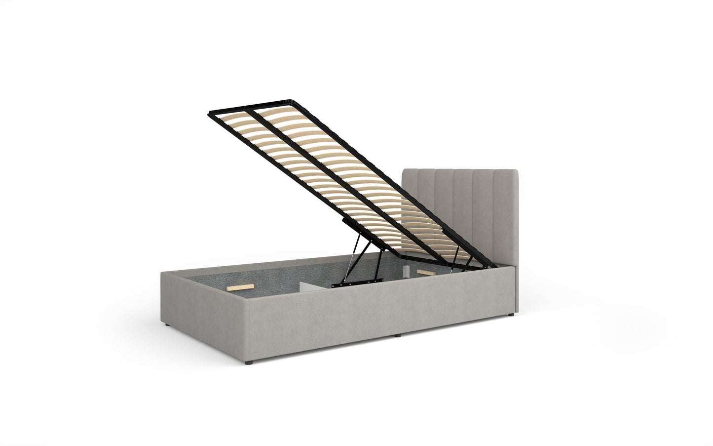 Cama Estofada com Estrado Mossa 120x200cm Cinza