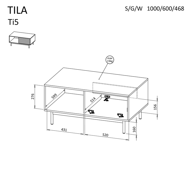 Mesa de Centro Tila 100cm