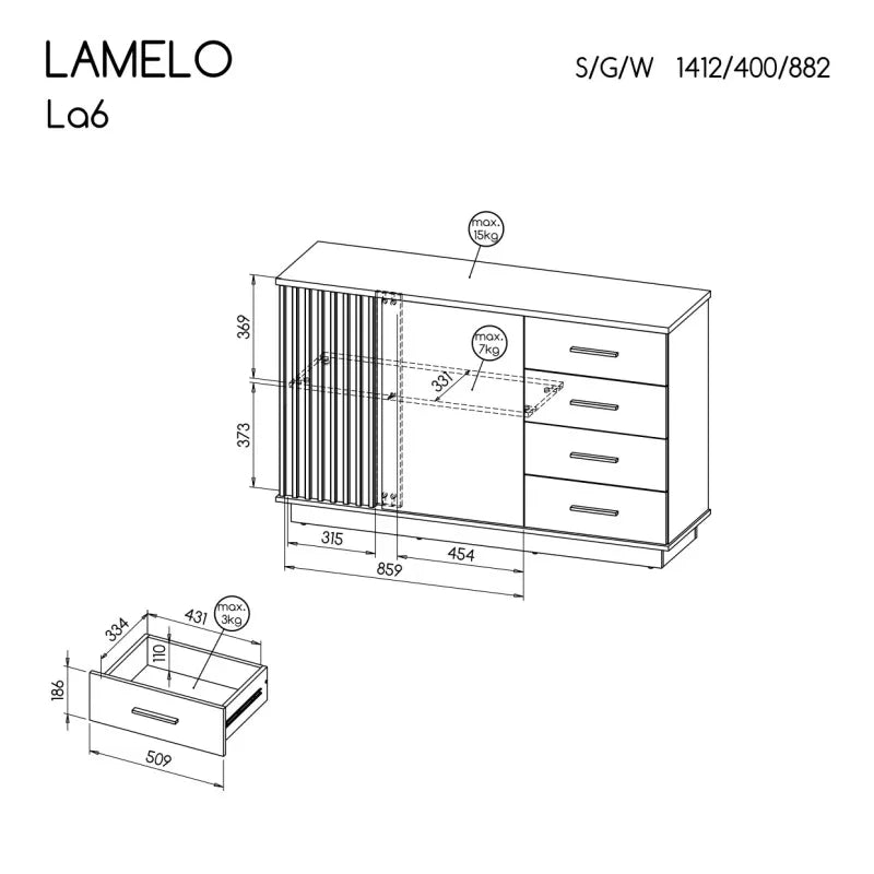 Aparador Lamelo 2P4G
