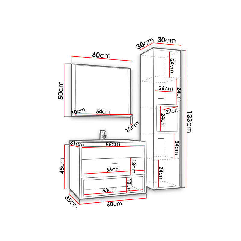 Conjunto WC Olier I Branco com lavatório