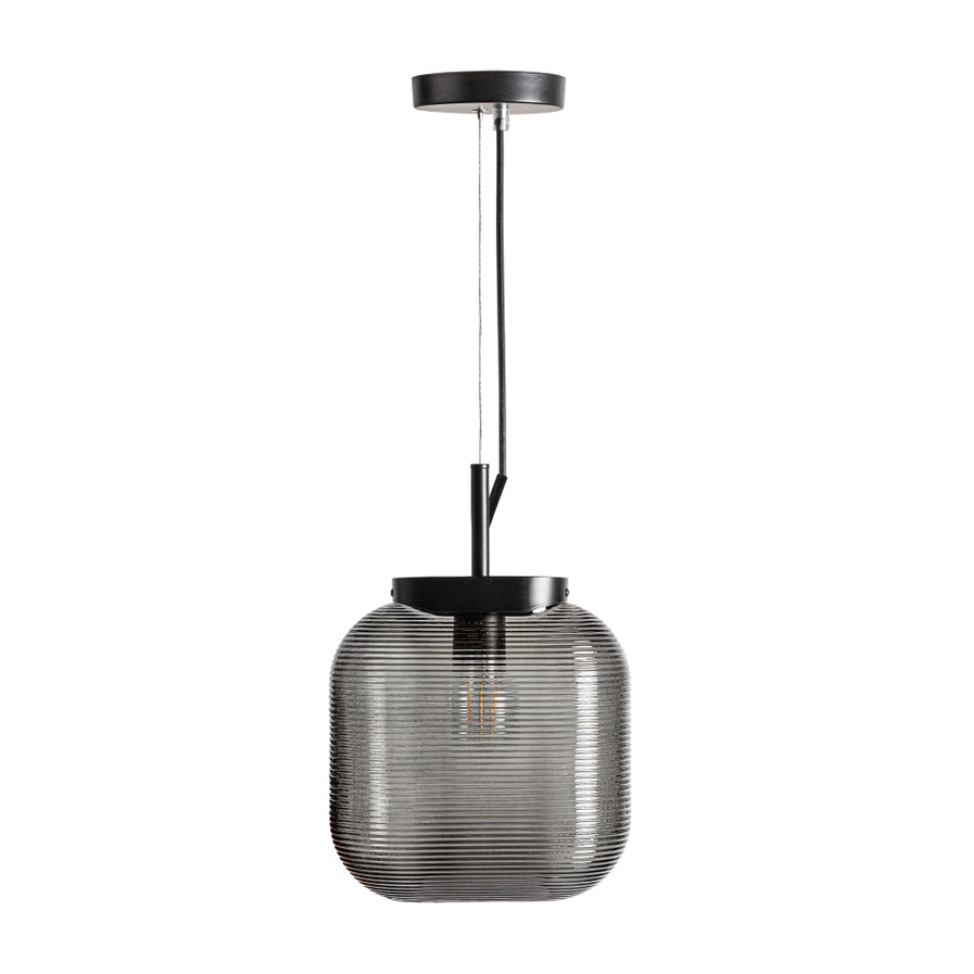 Black glass hanging lamp