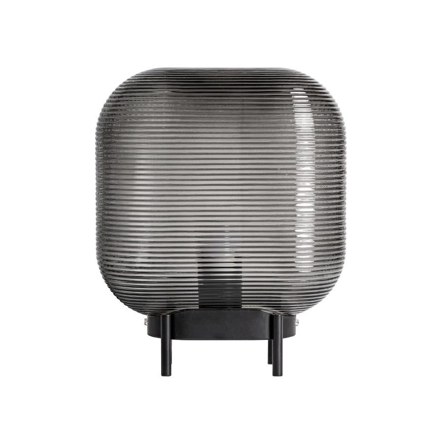 Black glass table lamp