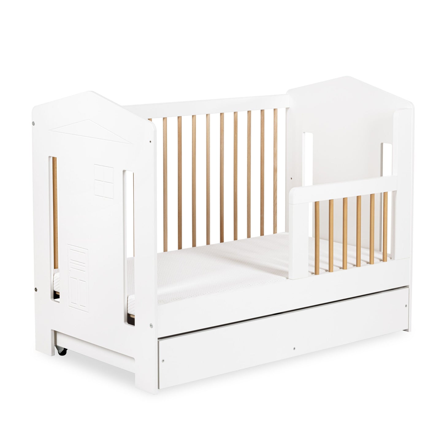 Berço Ida 120X60 Faia e Branco