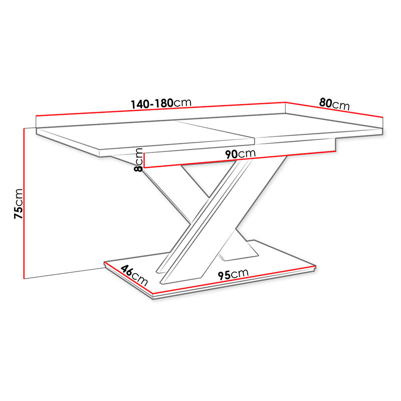 Mesa Extensível Bronx Branco Brilhante