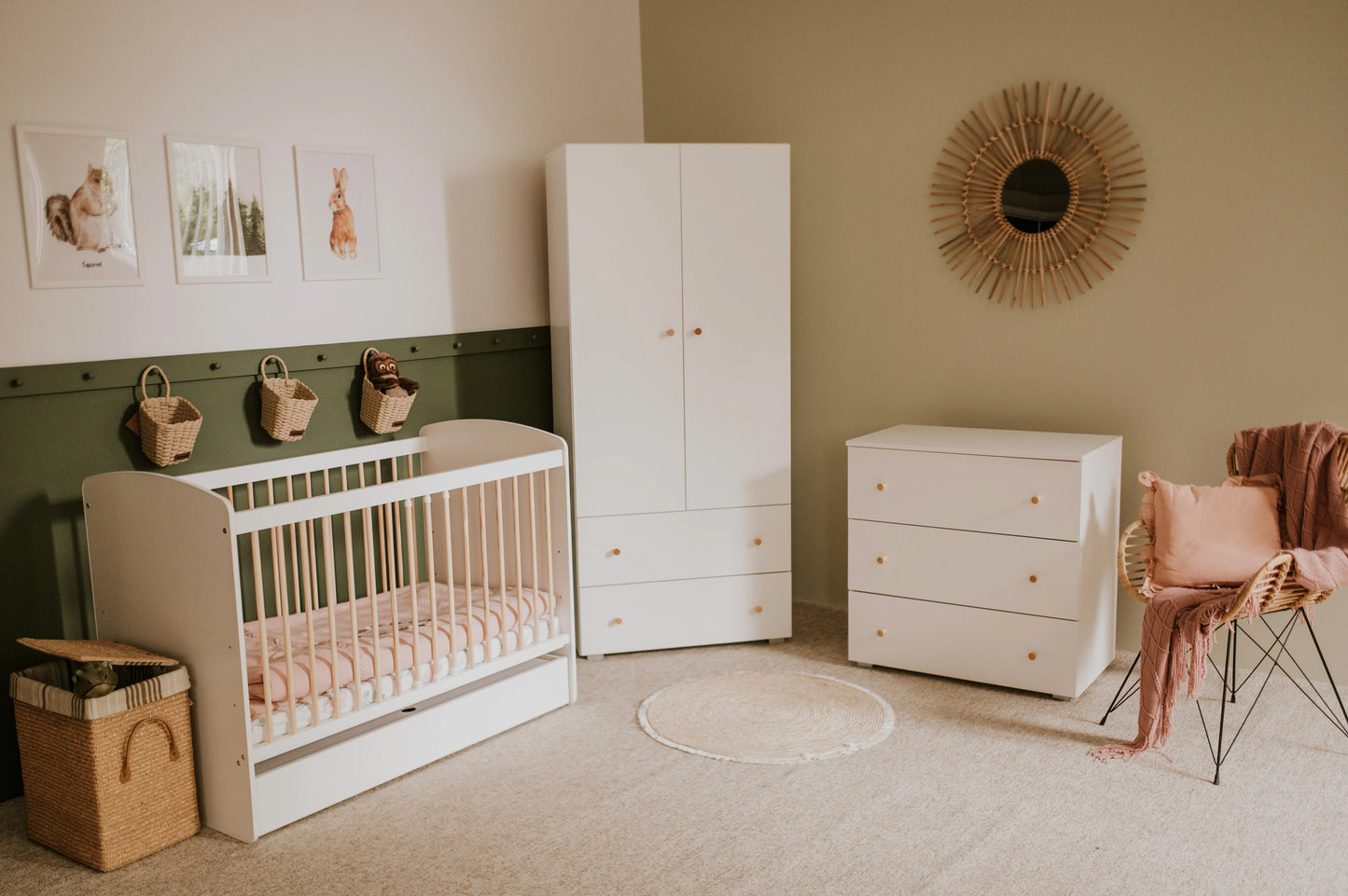 Berço Karolina II 120x60 Branco e Pinho