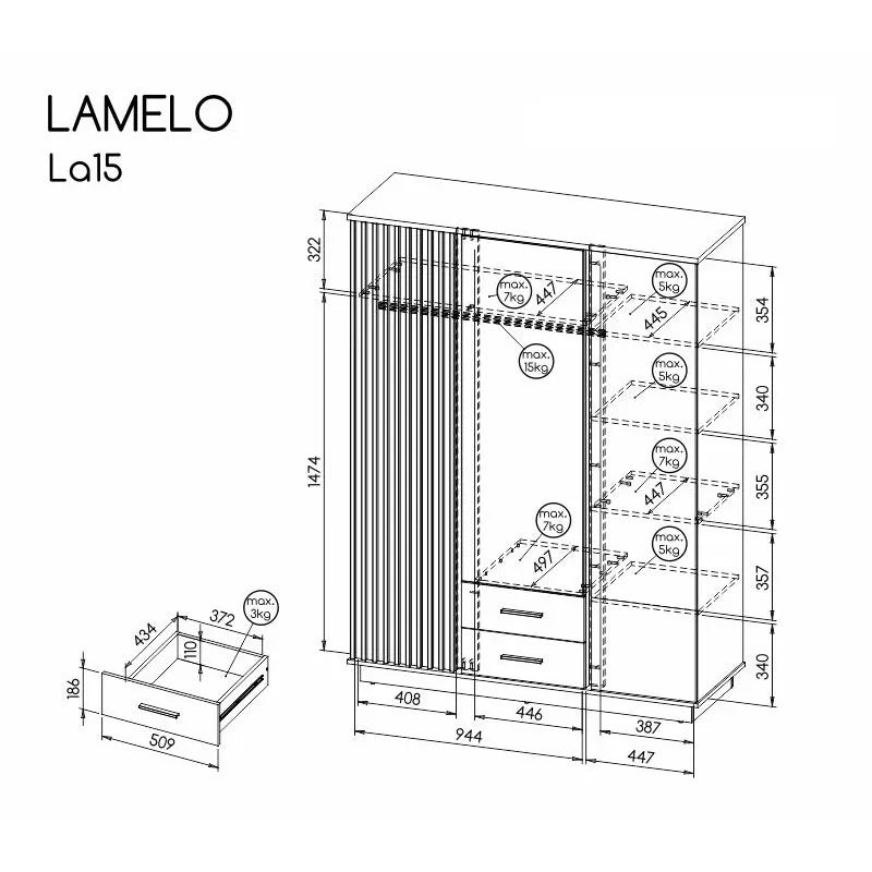 Roupeiro Lamelo 3P2G