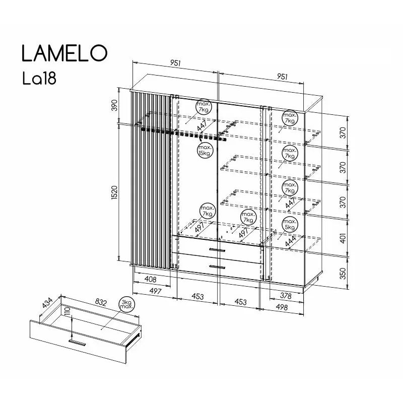 Roupeiro Lamelo 4P2G