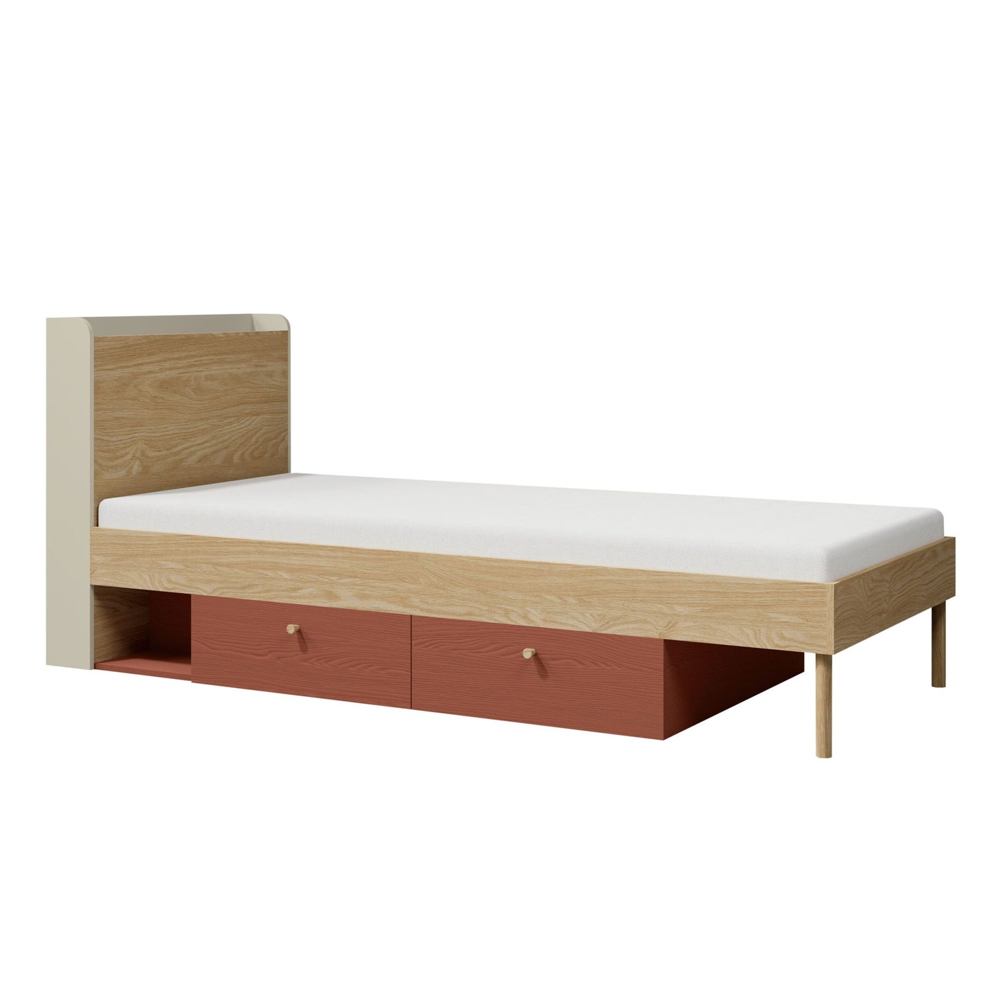 Cama Yuki 1N2G 90cm Coral