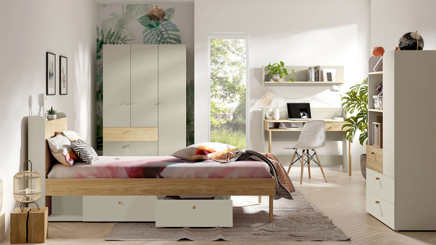 Cama Yuki 1N2G 90cm Bege