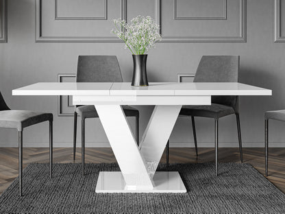 Mesa de Refeição Extensível Masiv Branco Brilhante