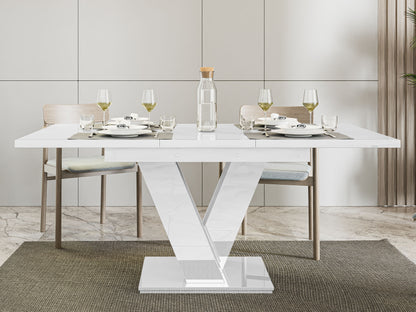 Mesa de Refeição Extensível Masiv Branco Brilhante