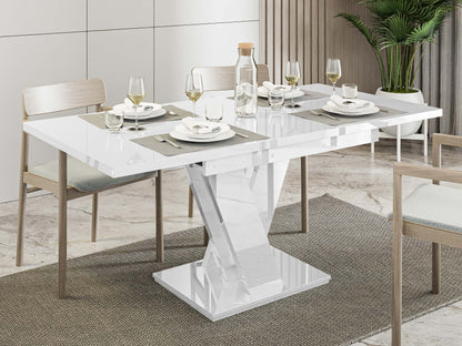 Mesa de Refeição Extensível Masiv Branco Brilhante