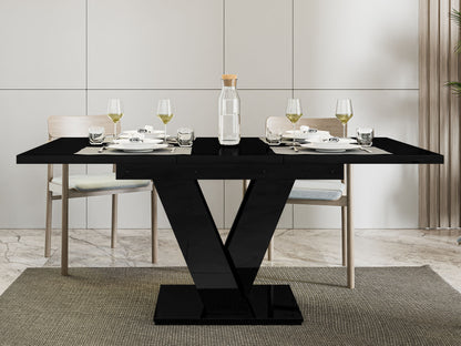 Mesa de Refeição Extensível Masiv Preto Brilhante