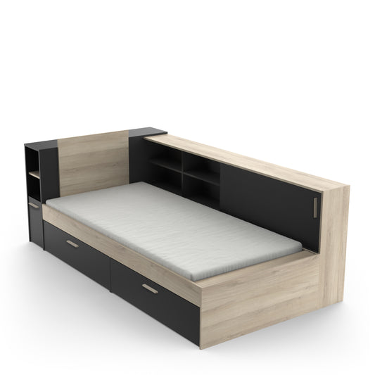 Cama Life 90X190 c/ Arrumação Preto
