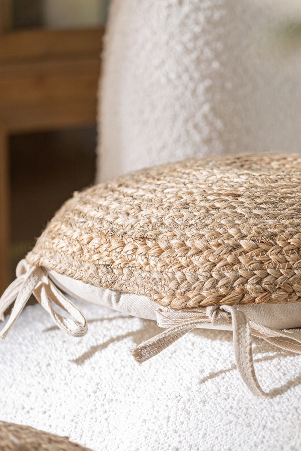 Thiesi Natural Jute Cushion 37 x 38 x 10 cm