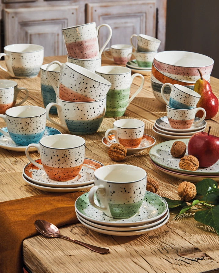 Iris Sienna coffee cup and saucer set of 6