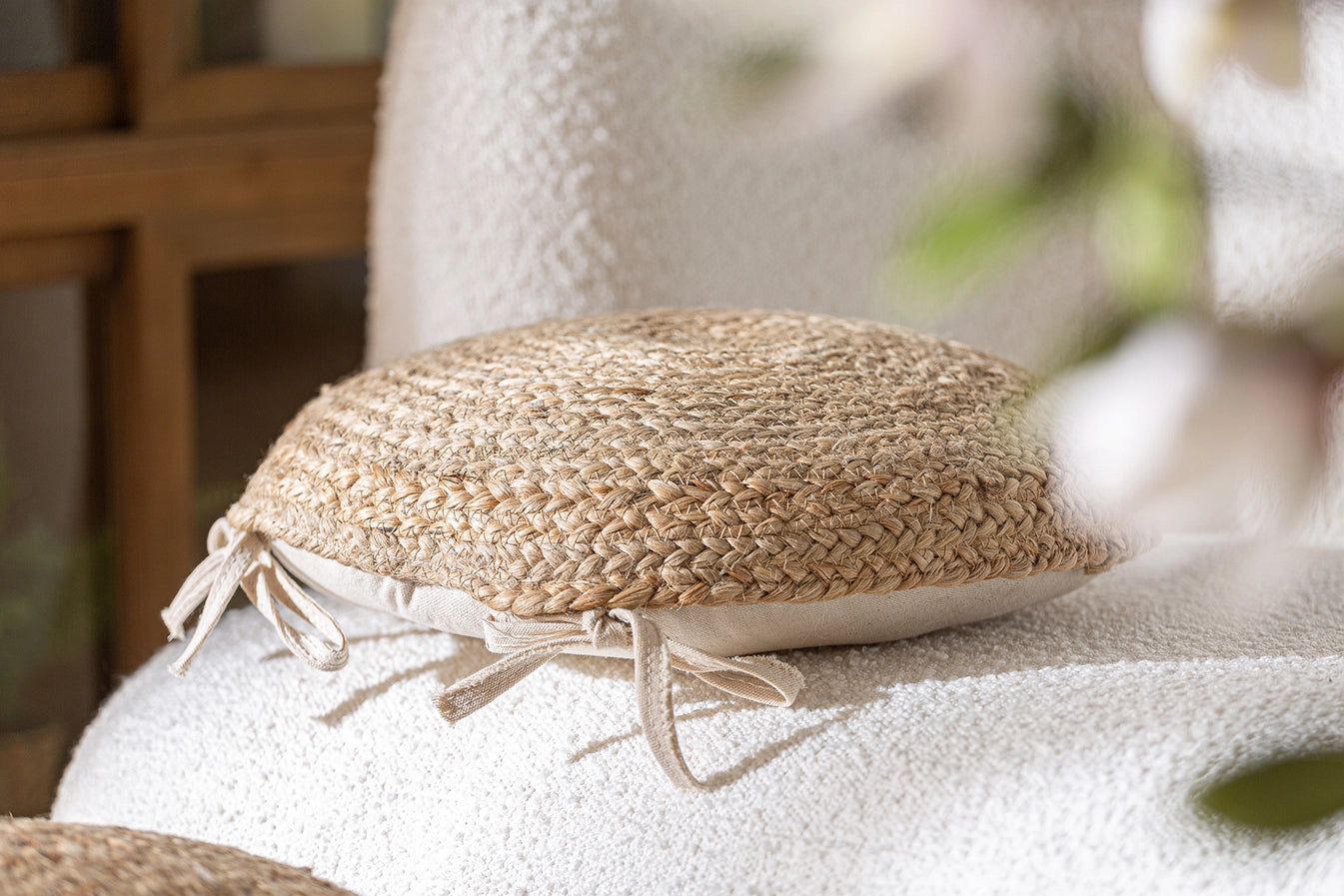 Thiesi Natural Jute Cushion 37 x 38 x 10 cm