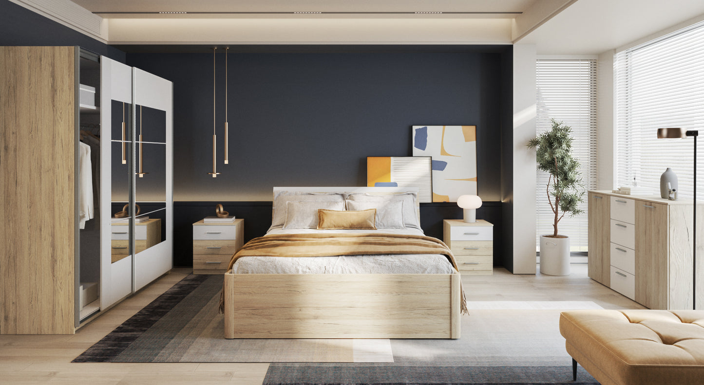 Cama Beta San Remo/Branco 51 com gavetas