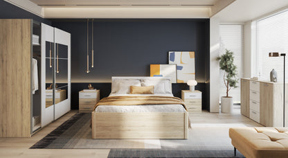 Cama Beta San Remo/Branco 51 com gavetas