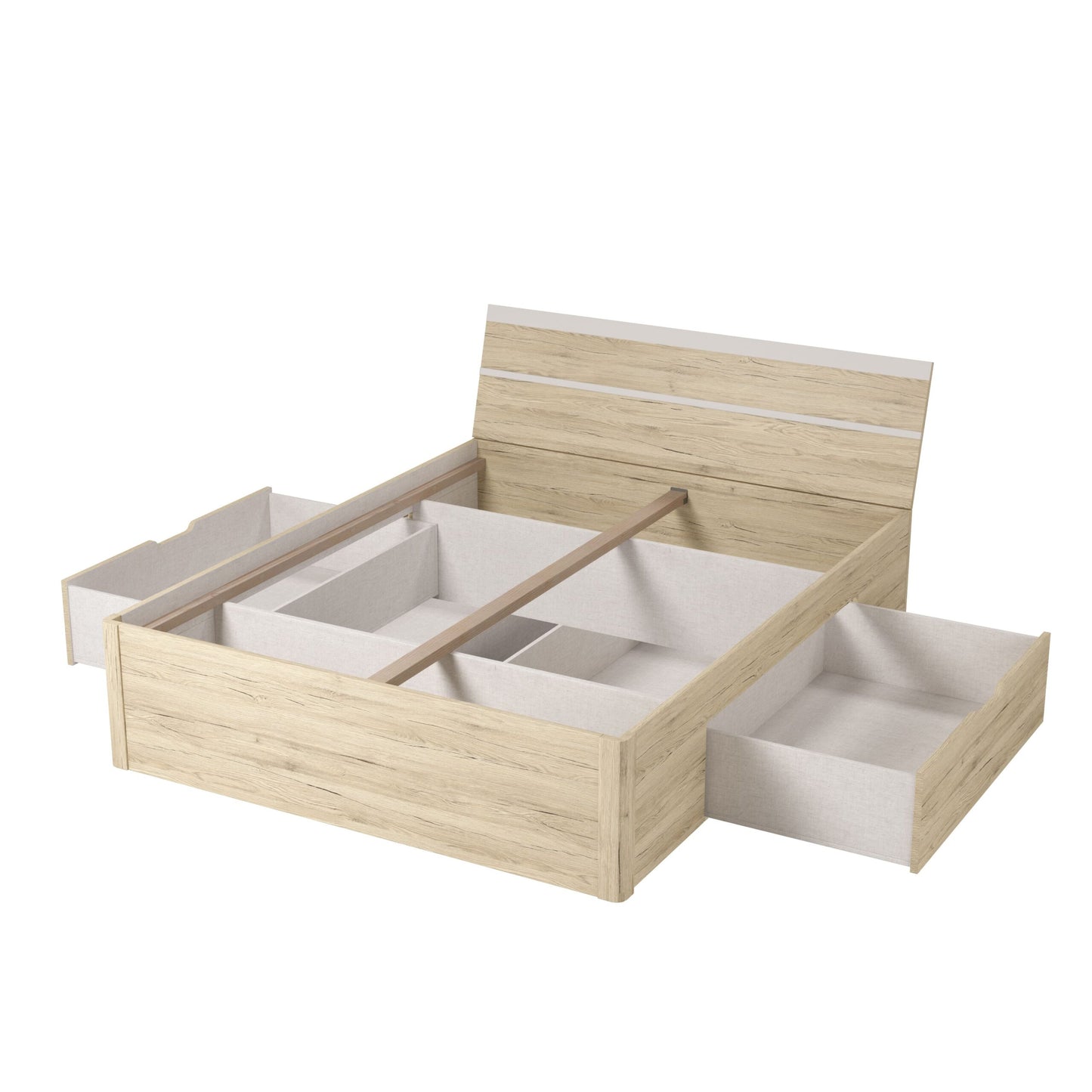 Cama Beta San Remo/Branco 51 com gavetas