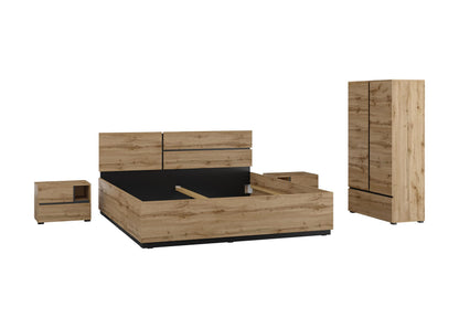 Cama Cross 31 Elegante 160x200 Oak e Preto
