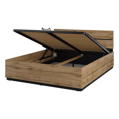 Cama Cross S Elegante 180x200 com Estrado Elevatório Oak e Preto