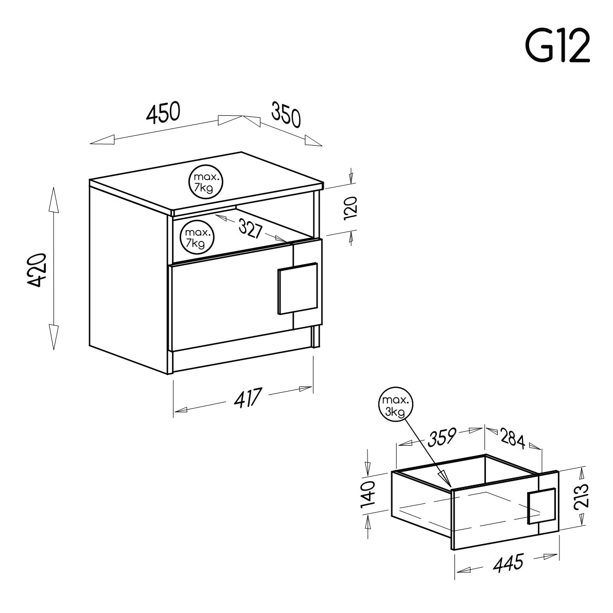 Gumi Bedside Table