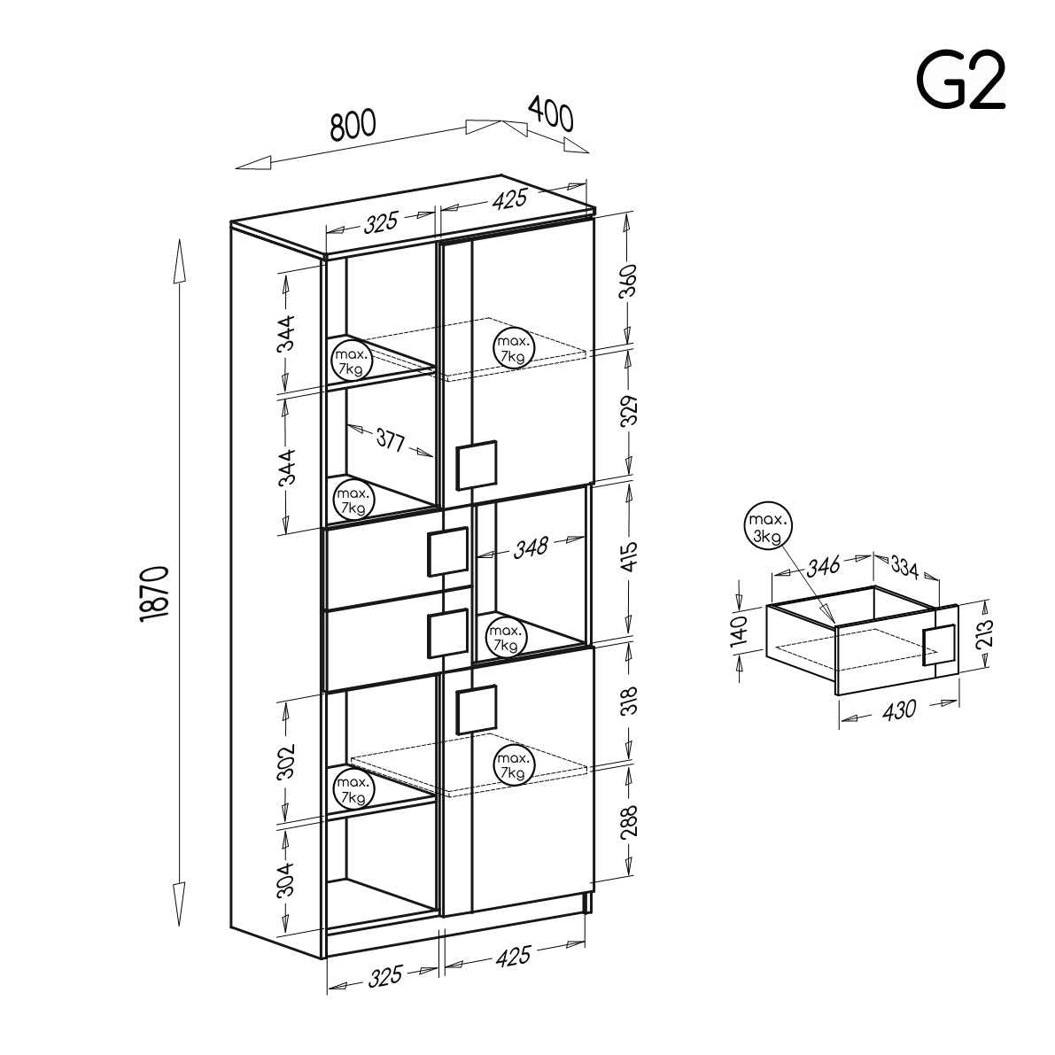 Gumi 2P 2G ​​Shelf