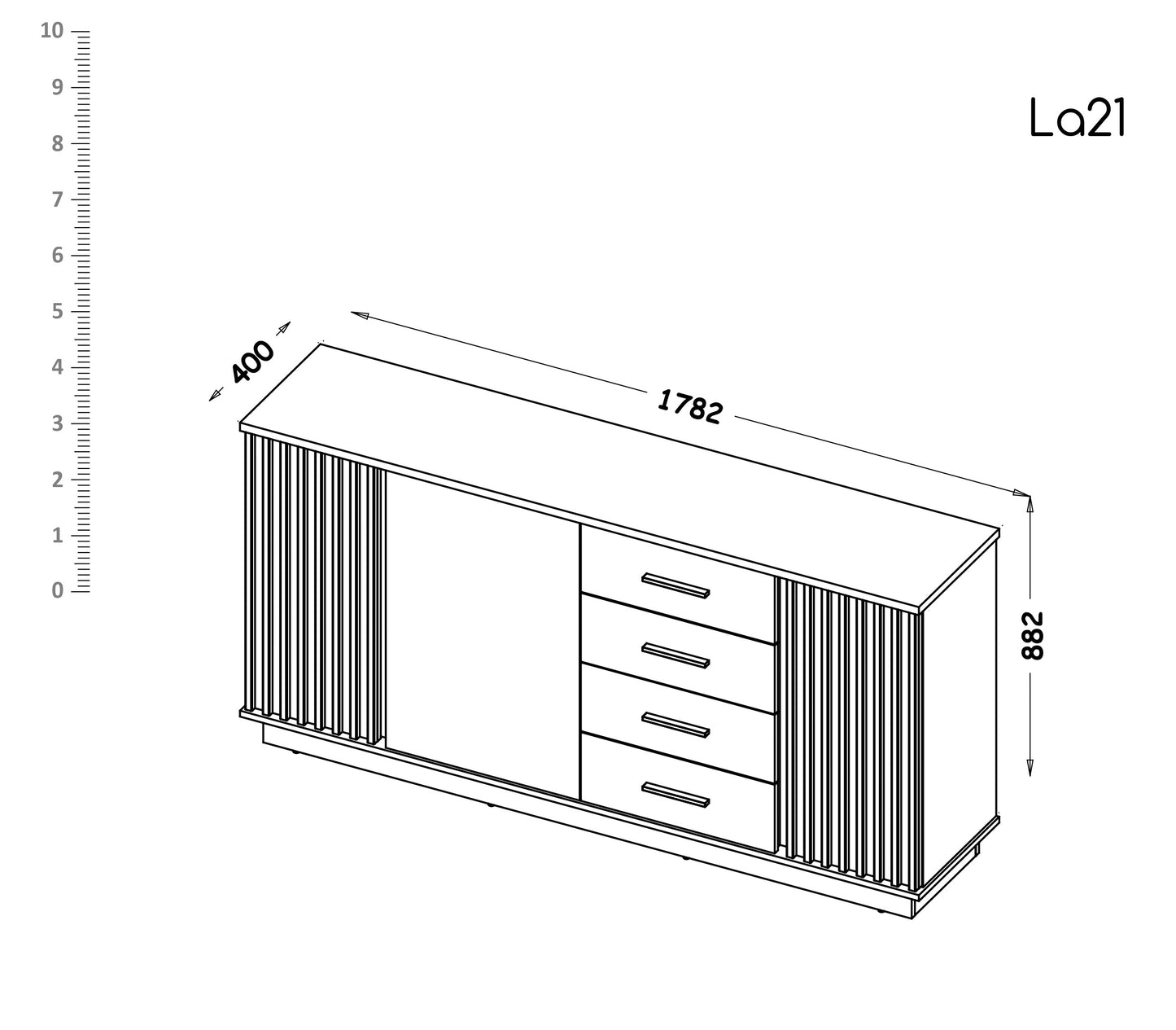 Aparador Lamelo 3P4G